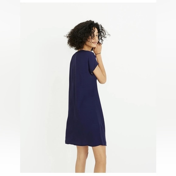 MADEWELL Navy Blue V Neck Moment Dress Size S - Picture 2 of 10